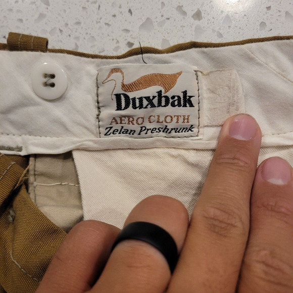Vtg Duxbak Mains Le Cloth Hunting Bottoms Mens 31x26 Fishing Brown Field Pants - Picture 8 of 10